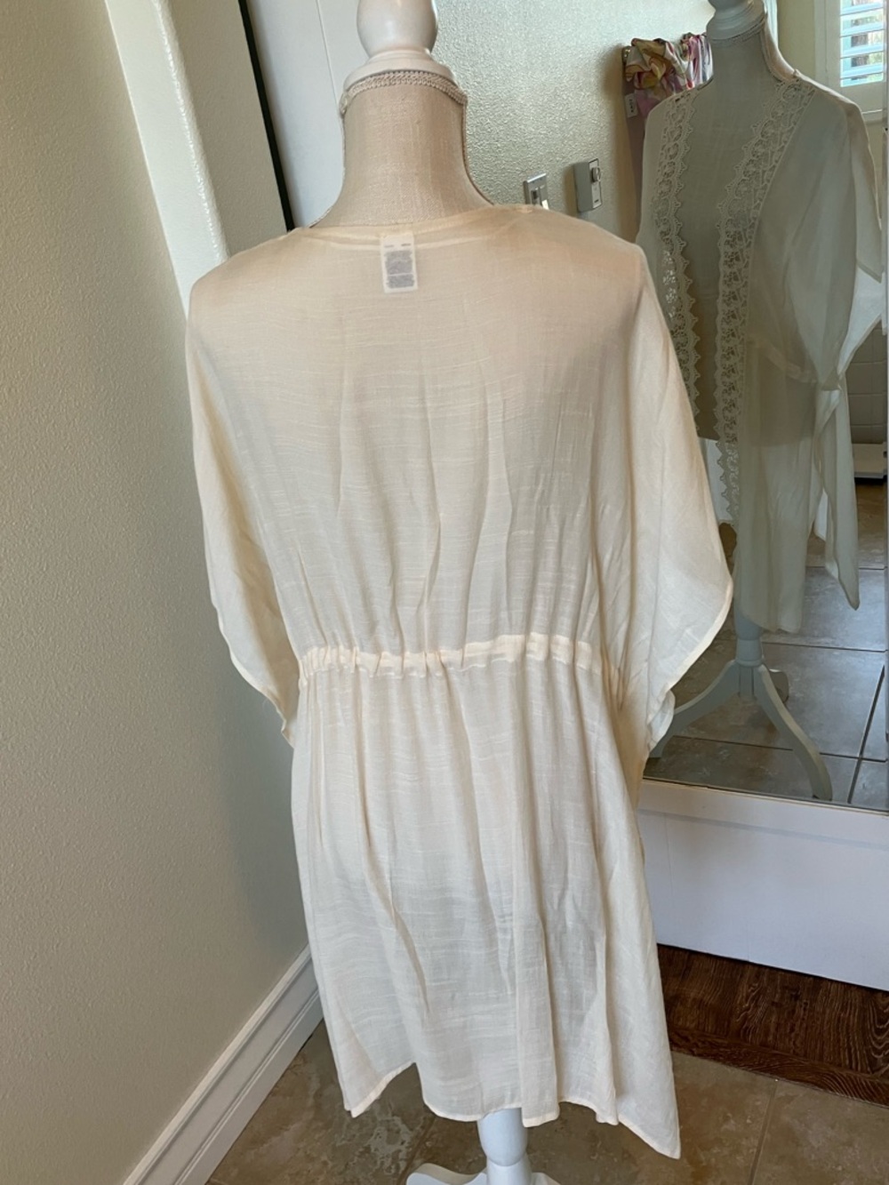 Cream Lace-Trim Open Front Kimono Swimsuit Cover Up, Melrose and Market  OS - Picture 2 of 9